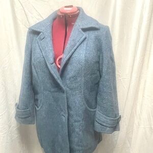 Women's Blue Wool Coat